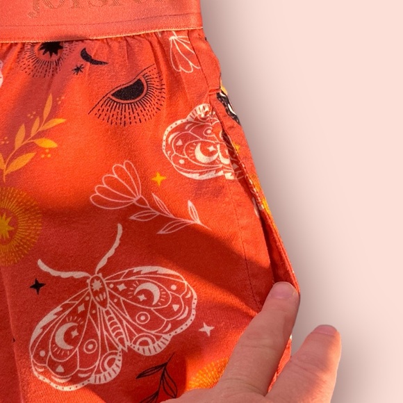 JOYSPUN Orange Moth Print Pajama Shorts, Size S. - Picture 11 of 13